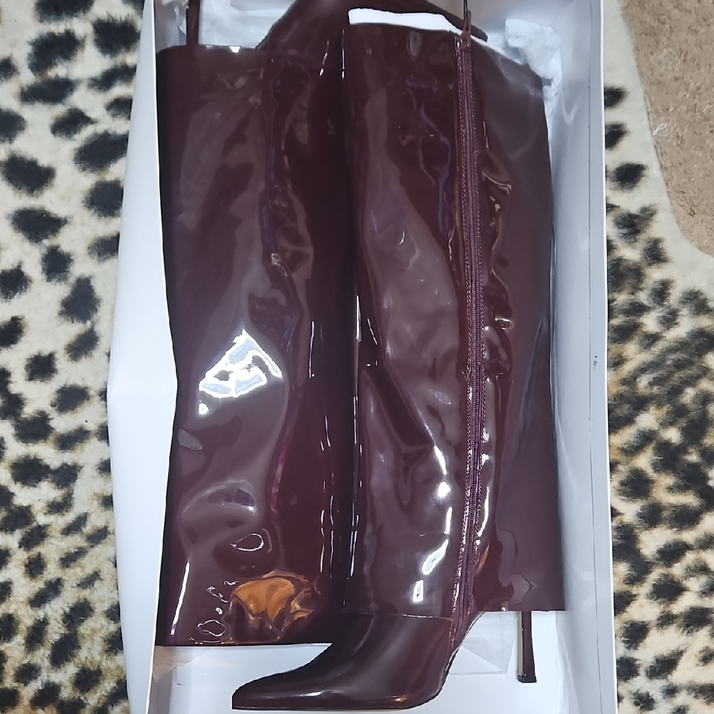 The Drop Women's Tall Pointed-Toe Stiletto Boot in Burgundy